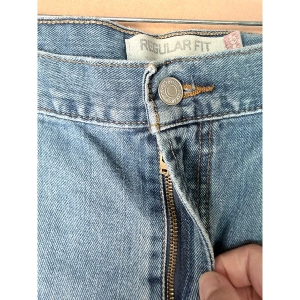Levi's 505 Regular Fit Jeans Men's 36x30 Light Wash Straight Leg Denim